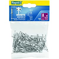 Rapid 5000377 Remaches- 0 W- Plateado- 3.2x8mm